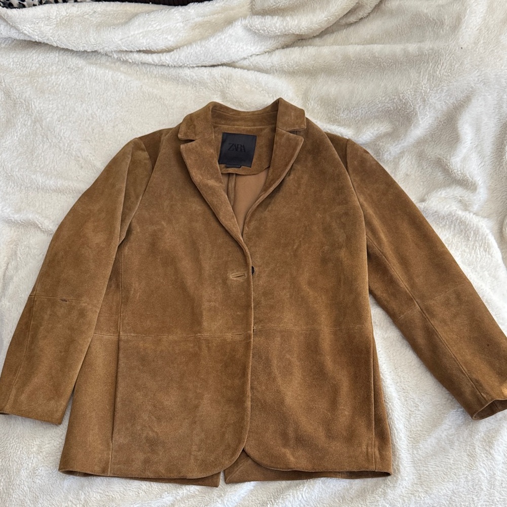 Zara Women's Brown Suede Blazer